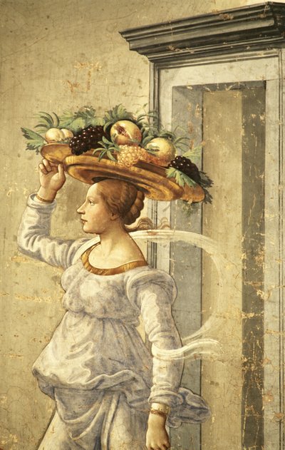 Donna che porta frutta, dalla Nascita di San Giovanni Battista da Domenico Ghirlandaio