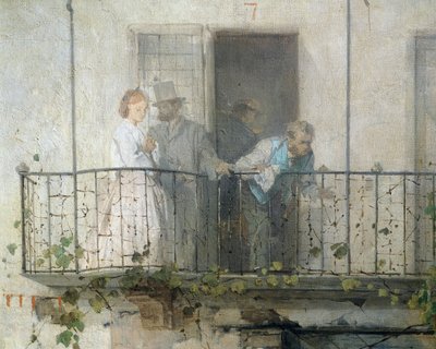 Notizie della pace di Villafranca, di Domenico Induno, (dettaglio) da Domenico Induno