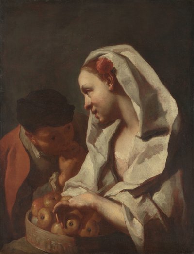 Ragazza che vende frutta da Domenico Maggiotto (attributed to)