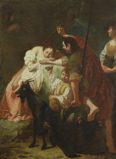 Una pastorella dormiente da Domenico Maggiotto