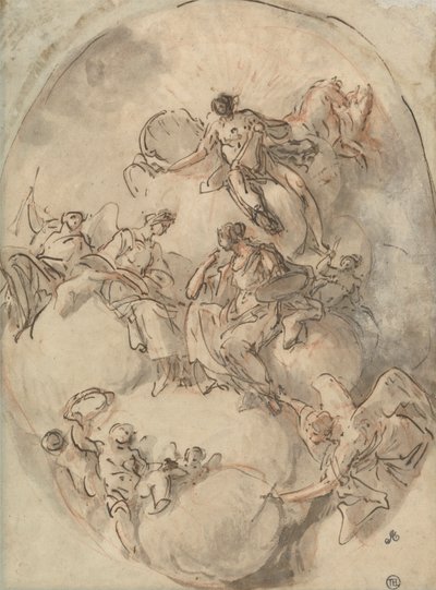 Studio per soffitto: Apollo e altre figure da Domenico Mondo