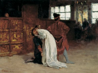Il bacio - Dipinto di Domenico Morelli (1826-1901) 1868 Napoli, museo nazionale di Capodimonte da Domenico Morelli