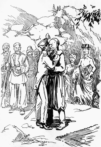 Illustrazione di Domenico Natoli (1885-1968) per Re delle montagne, romanzo di Edmond About (1828-1885) da Domenico Natoli