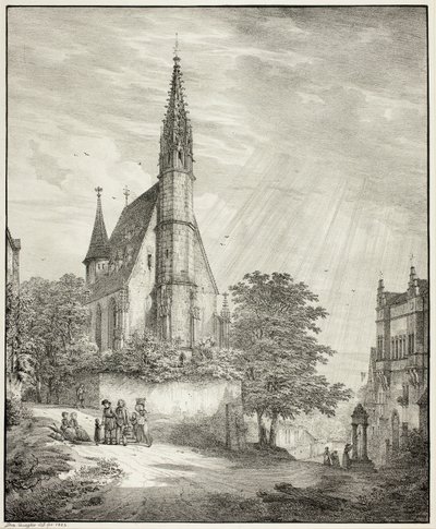 Chiesa di Kiderich nel Rheingau da Domenico Quaglio