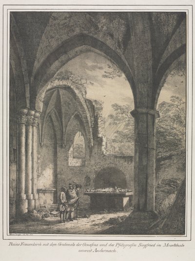 Edifici notevoli del Medioevo in Germania: Rovine della Chiesa della Vergine..., 1821 da Domenico Quaglio