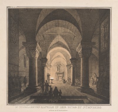 Edifici notevoli del Medioevo in Germania: Cappella di Santa Margherita nel castello imperiale di Norimberga da Domenico Quaglio