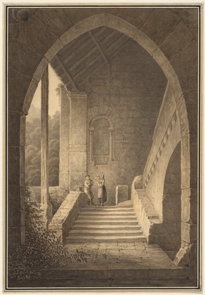 Scala esterna di una rovina gotica, 1830 da Domenico Quaglio