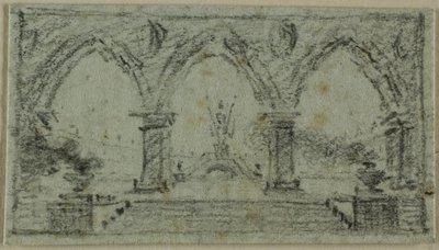 Portico con archi gotici da Domenico Quaglio