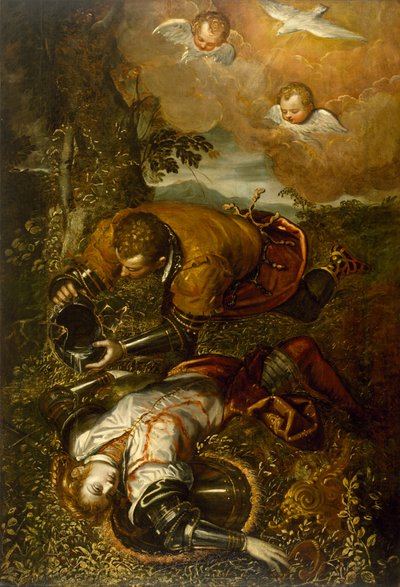Tancredi battezza Clorinda, c.1586-1600 da Domenico Robusti Tintoretto