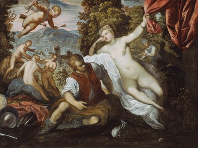 Venere e Marte con Cupido e le Tre Grazie in un paesaggio da Domenico Robusti Tintoretto