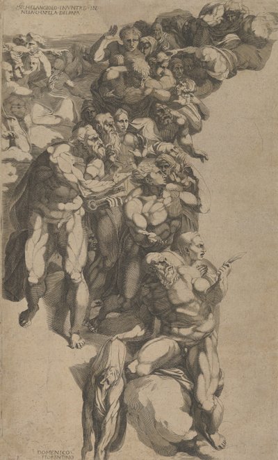 Gruppo dal Giudizio Universale, San Bartolomeo, San Pietro e altri apostoli, XVI secolo da Domenico del Barbiere
