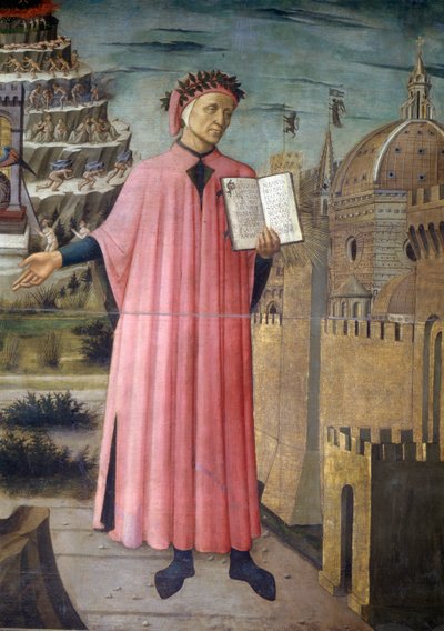 Ritratto di Dante Alighieri, Firenze e allegoria della Divina Commedia da Domenico di Michelino