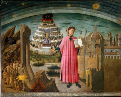Ritratto di Dante con la Divina Commedia da Domenico di Michelino