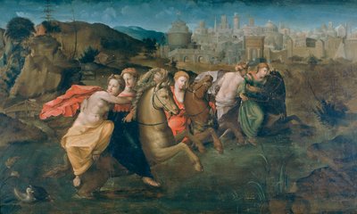 Fuga di Clelia e delle vergini romane dal campo di Porsenna da Domenico di Pace Beccafumi  