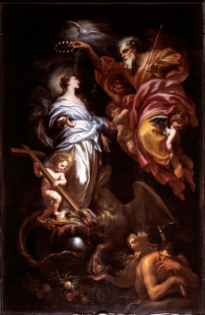 Vergine immacolata e santo padre da Domenico the Elder Piola