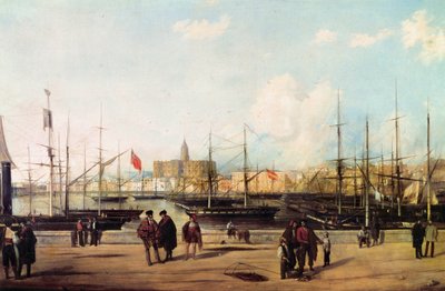 Veduta del porto di Malaga, Spagna da Domingo Gallego y Alvarez