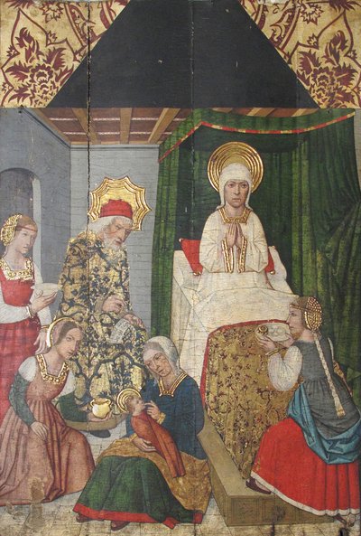 Pannello con la Nascita di San Giovanni Battista dal Retablo, XV secolo da Domingo Ram