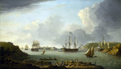 Ritorno di una flotta a Plymouth (Inghilterra), descrizione della città e della baia, inclusa l