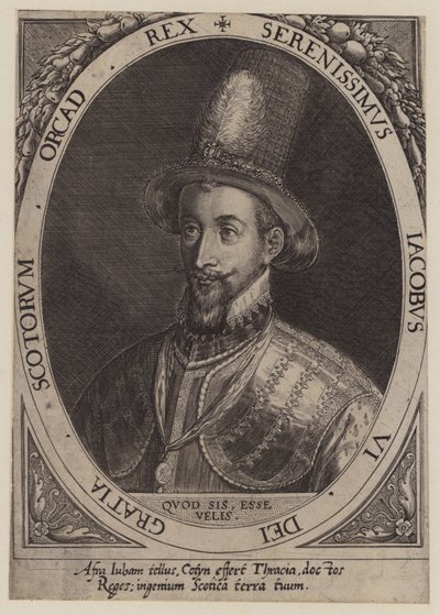 Re Giacomo VI di Scozia (incisione) da Dominicus or Custodis Custos
