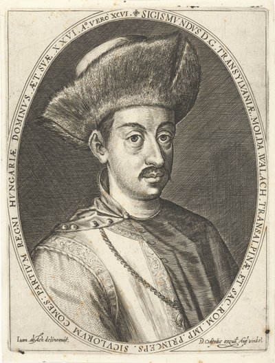 Sigismund Bathory, Principe di Transilvania. Da Atrium heroicum, Augusta 1600-1602 da Dominicus or Custodis Custos