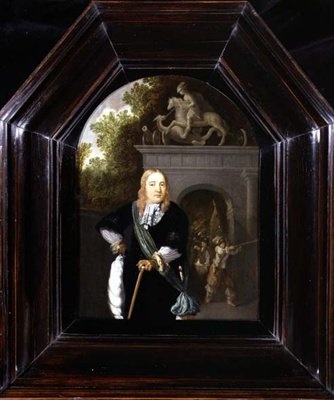 Ritratto del capitano Jacobus Van Der Burgh davanti alla Doeler Poort, Leiden da Dominicus van Tol