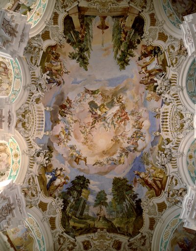 Affresco che decora la cupola del monastero di Schussenried dell