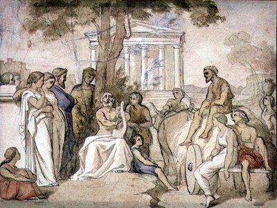 Il cieco che suona un liuto da Dominique Louis Papety
