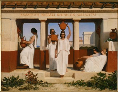 Donne greche alla fontana da Dominique Louis Papety