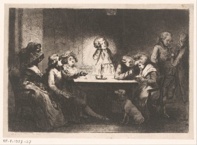 Compagnia intorno a un tavolo alla luce delle candele da Dominique Vivant Denon (baron)
