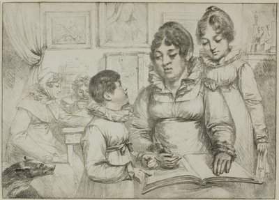 Gruppo familiare (Donna che legge a due bambini) da Dominique Vivant Denon