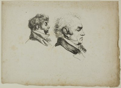 Ritratto di profilo dei tipografi Brunet e Lasteyrie da Dominique Vivant Denon