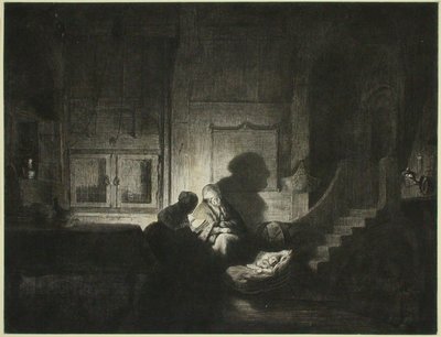 Interno: due donne e un bambino che dorme da Dominique Vivant Denon