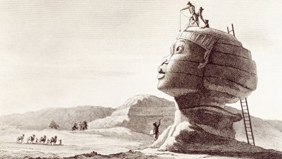 Sfinge di Giza in Egitto durante la campagna d