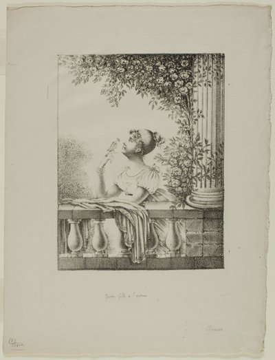 Ragazza con uccello da Dominique Vivant Denon