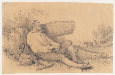 Lavoratore del campo addormentato da Dominique Louis Papety