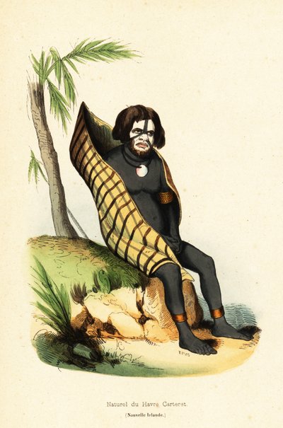Nativo della Baia di Carteret, Nui Allan, Nuova Irlanda, Papua Nuova Guinea da Doms Doms