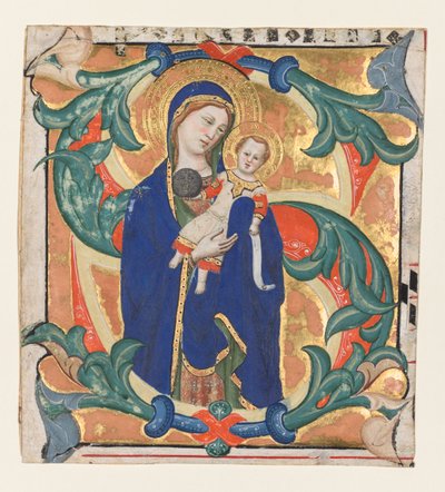 Lettera Iniziale S[alve sancta parens] da un Graduale: Madonna e Bambino da Don Silvestro dei Gherarducci