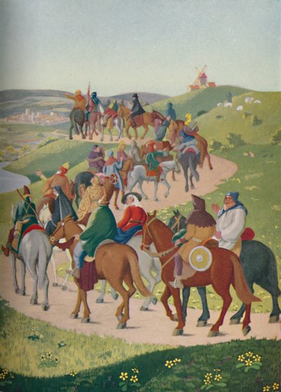 I pellegrini che cavalcano verso Canterbury, c1950 da Donald Craig