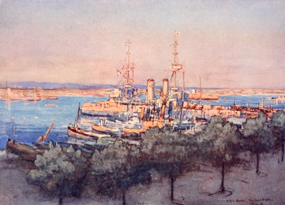 H.M.S. Queen, Pescherecci e Dragamine, Taranto, illustrazione da 