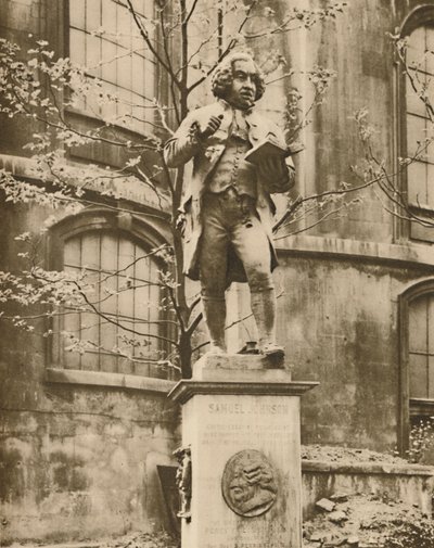 Dr. Johnson sul suo piedistallo, da cui può vedere Fleet Street, c1935 da Donald McLeish