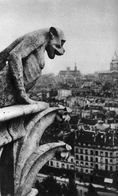 Demone di pietra, Notre Dame, Parigi, Francia, anni 