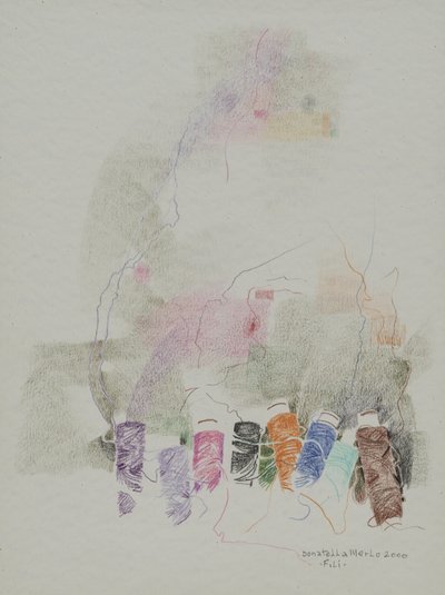 Fili, 2000 (matite colorate su carta) da Donatella Merlo