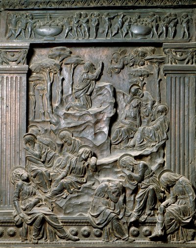 La preghiera al Monte degli Ulivi (bassorilievo della sedia a sinistra, c.1460) da Donatello