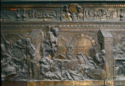La resurrezione di Cristo. (dettaglio) Bassorilievo del pulpito destro da Donatello
