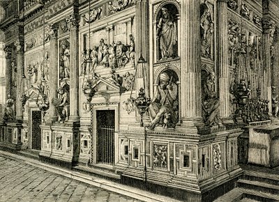 Schermo di marmo della Santa Casa, progettato da Donato Bramante, Santuario della Santa Casa, Loreto, Marche, Italia da Donato Bramante