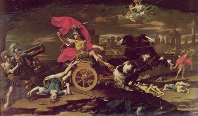 Achille trascina il corpo di Ettore intorno alle mura di Troia da Donato Creti