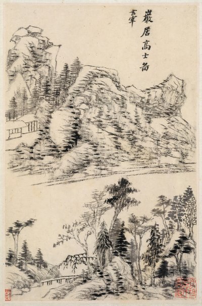 Paesaggi dopo i vecchi maestri, datato 1630 da Dong Qichang