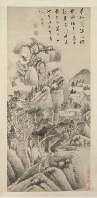 Abitazioni ombreggiate tra ruscelli e montagne da Dong Qichang