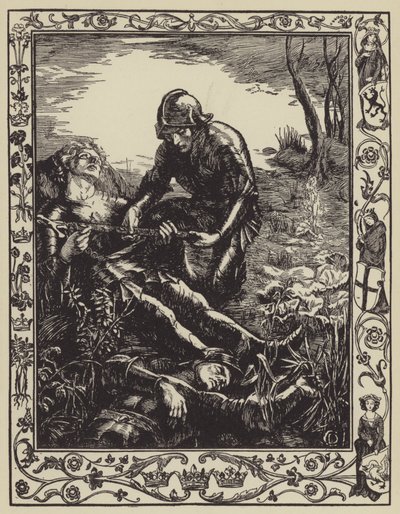 Artù dà Excalibur a Sir Bedivere da Dora Curtis