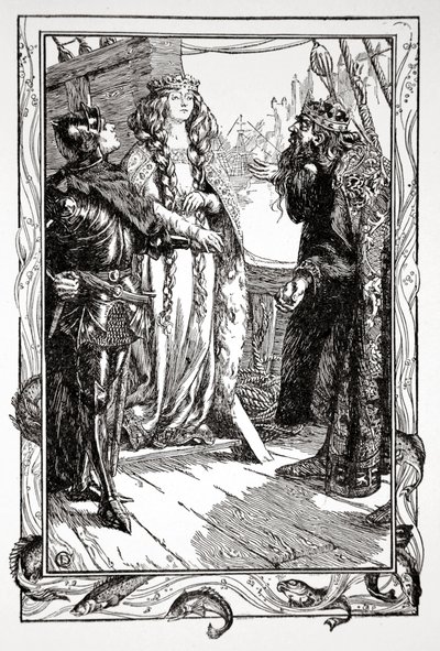 Re Anguish dà Isolt a Sir Tristram da Dora Curtis